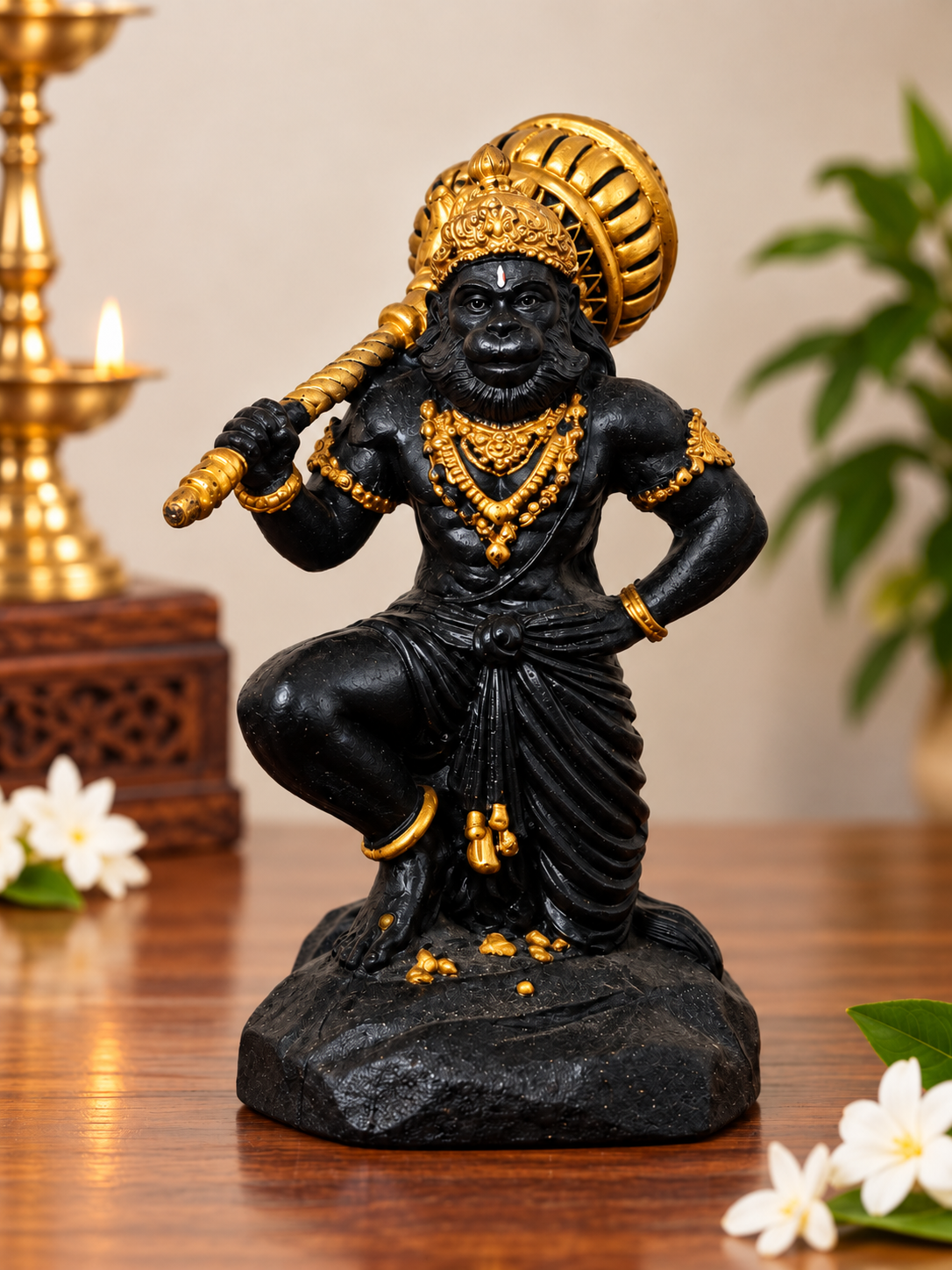 Veer Hanuman ji Murti with Gada on Shoulder
