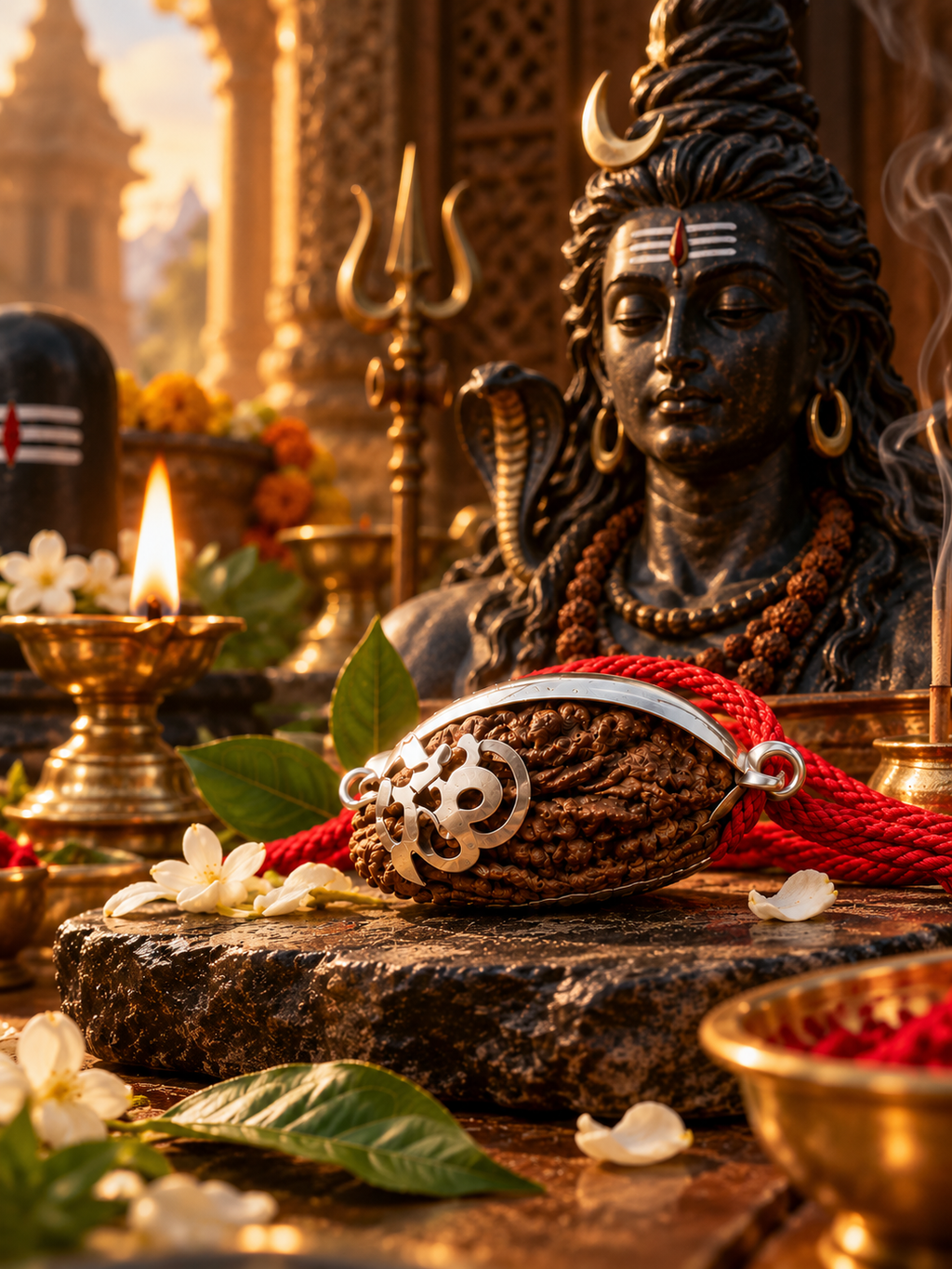 Original 1 Mukhi Nepali Rudraksha with Silver Capping & Trishul-Om Design – Lab Certified with X-Ray Report