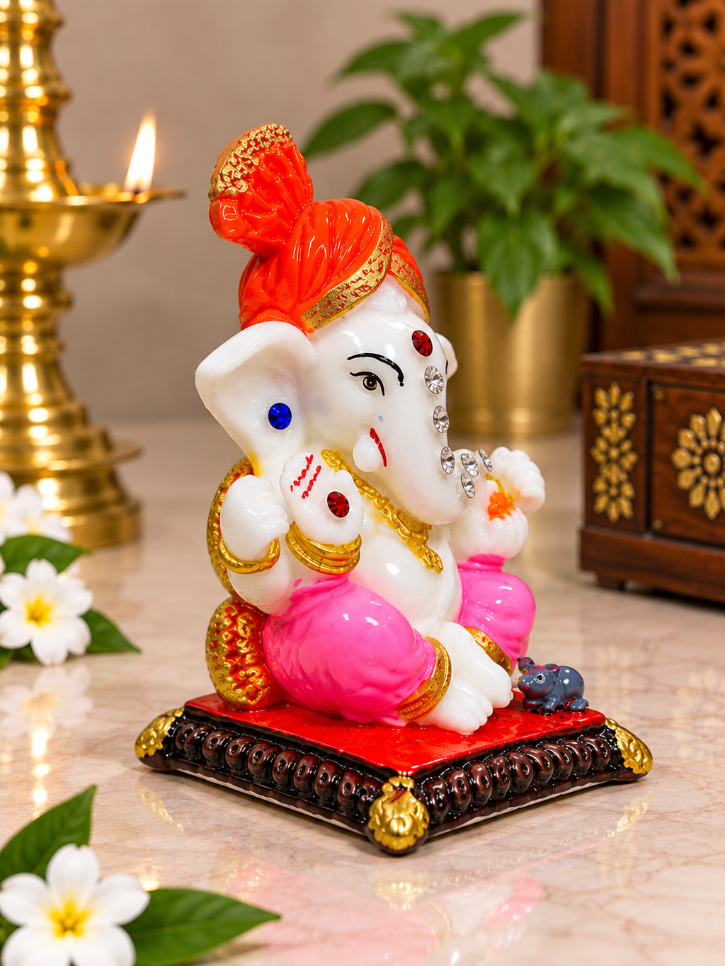 Pavitra Handcrafted Shri Ganesha Murti with Mushak