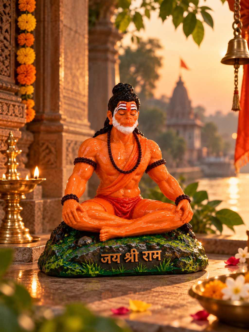 Meditative Dhyan Hanuman Murti (Padmasana)