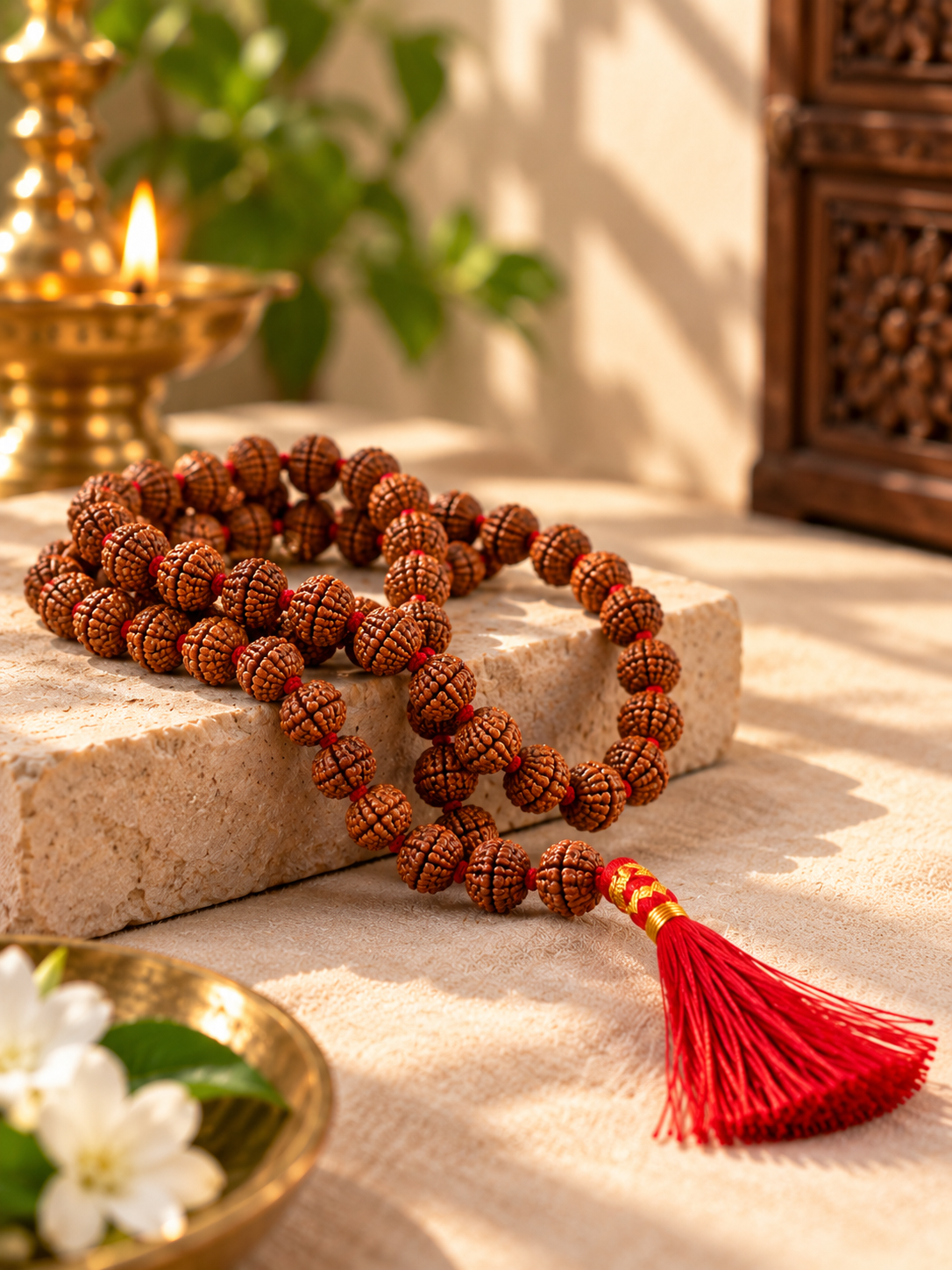 Authentic 108+1 Rudraksha Jaap Mala with Silk Tassel
