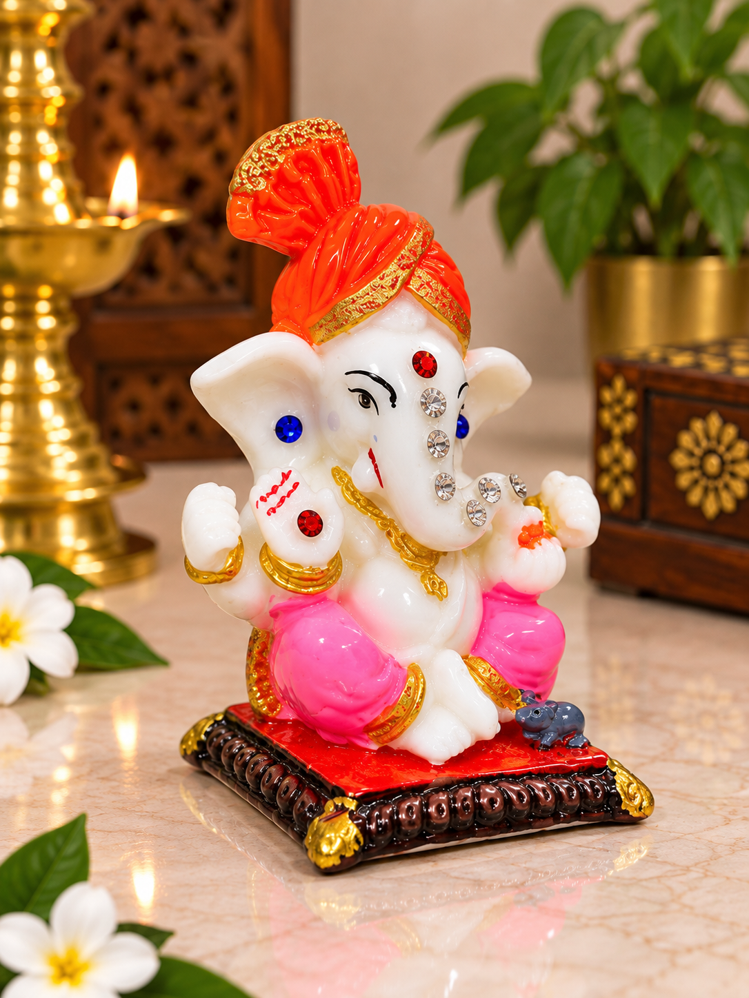 Pavitra Handcrafted Shri Ganesha Murti with Mushak