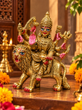 Maa Durga Brass Idol on Lion (Sherawali Mata)