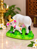 Kamdhenu cow with calf Murti-Handcrafted