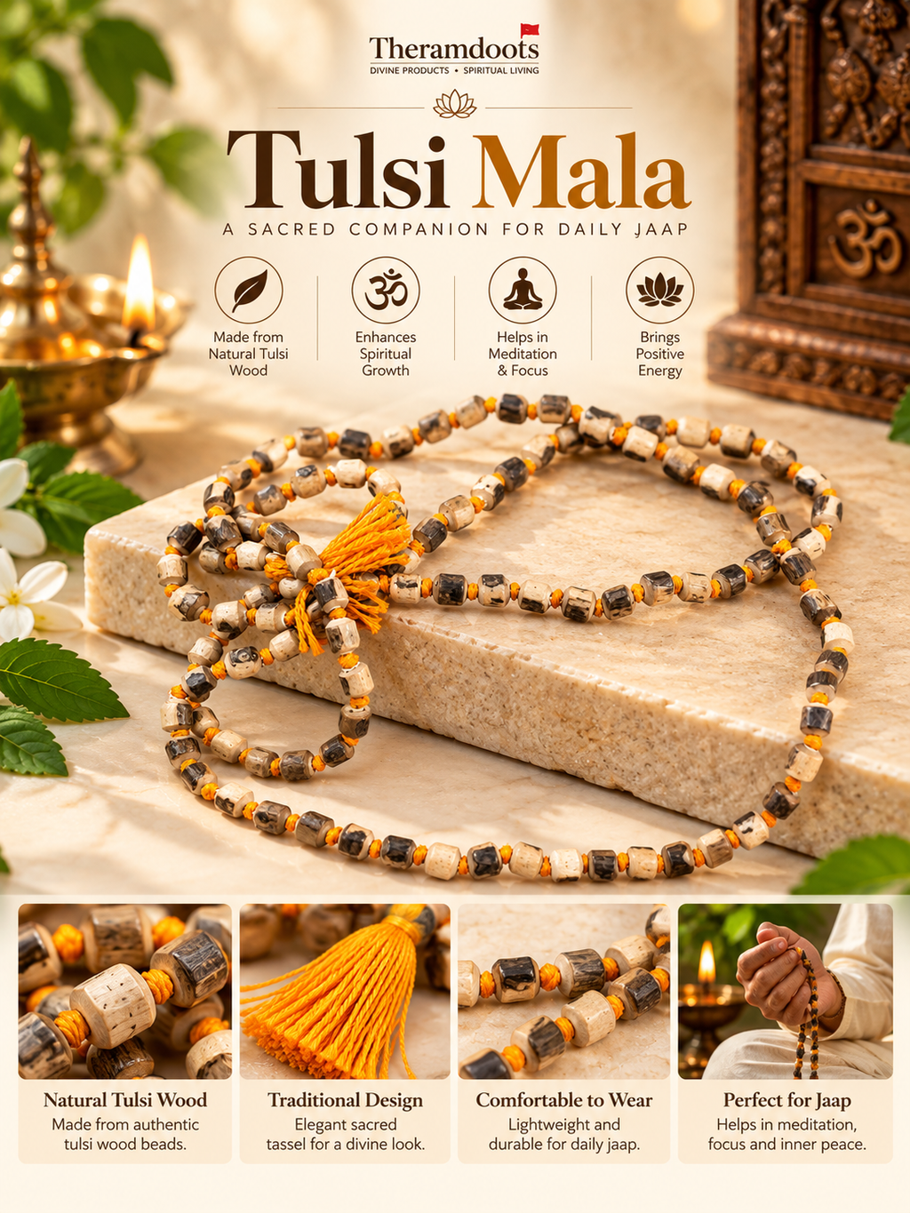 Original Shyam Tulsi Chanting Mala for Jaap