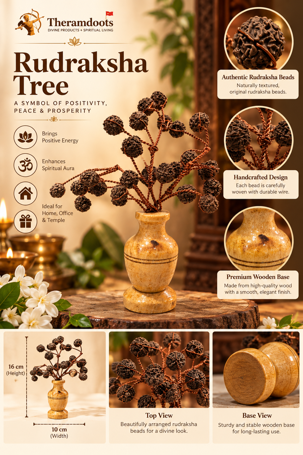 Divine Rudraksha Wishing Tree (Vastu Bonsai)