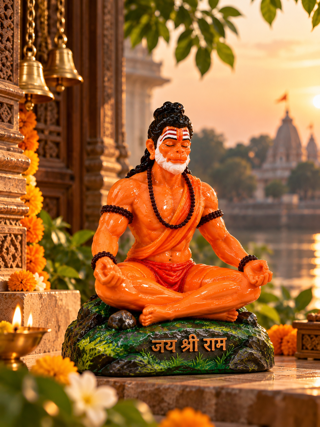 Meditative Dhyan Hanuman Murti (Padmasana)