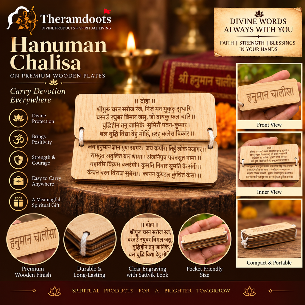 Handcrafted Wooden Hanuman Chalisa Book