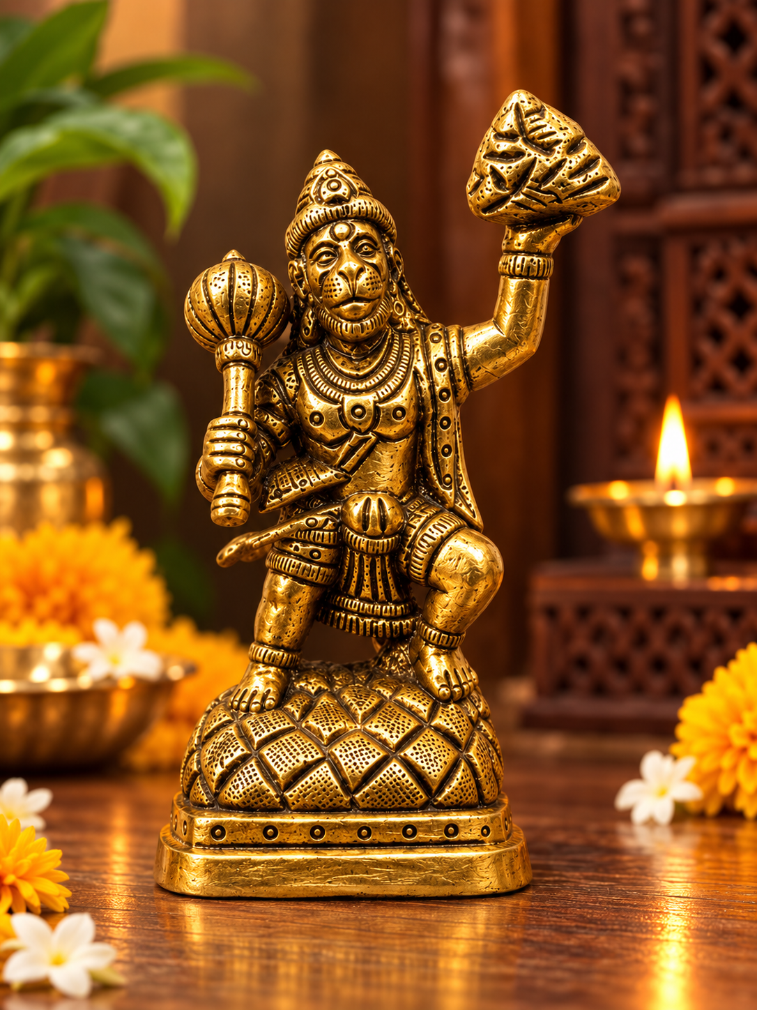 Veer Hanuman Sanjeevani Brass Idol