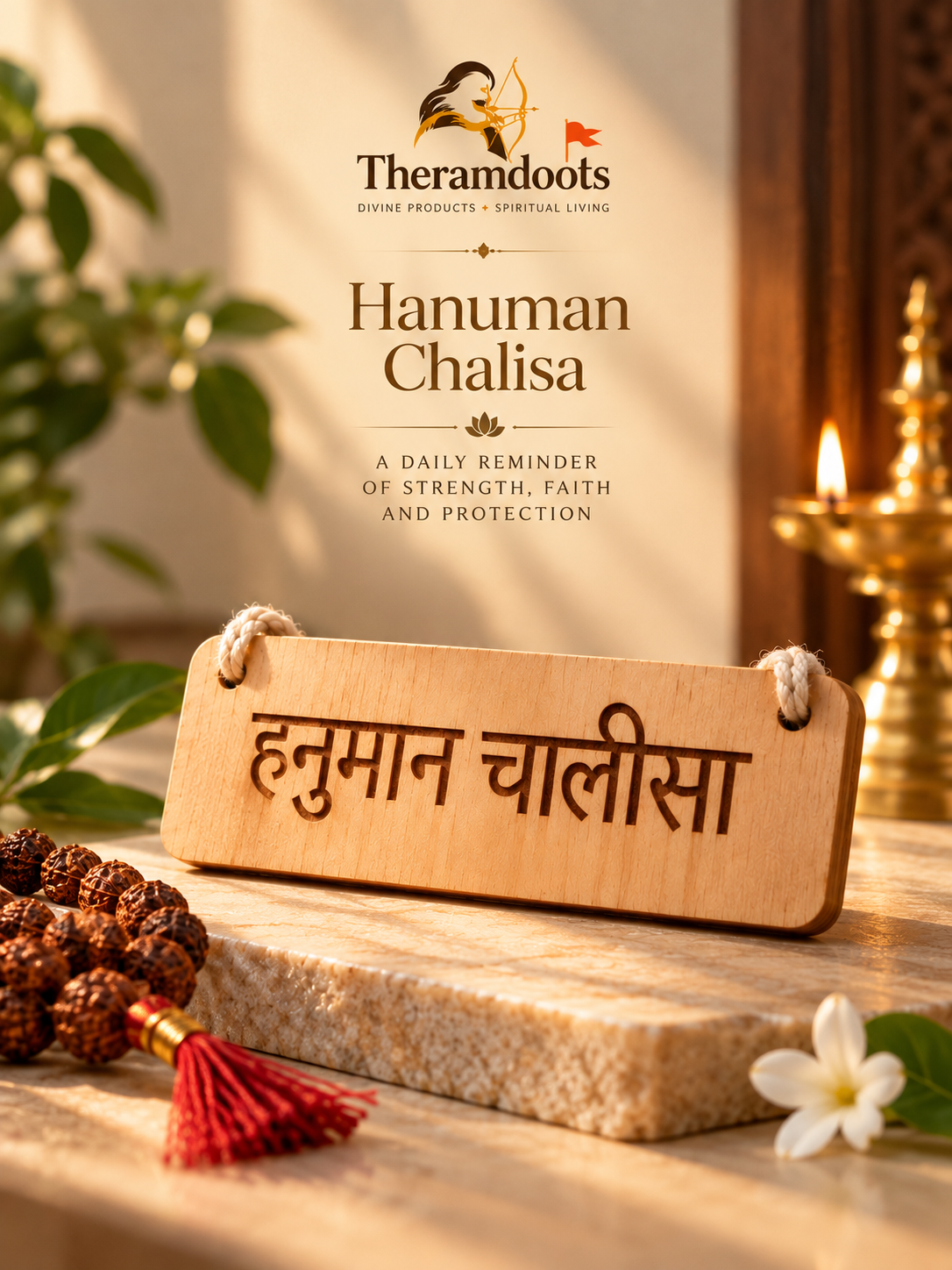 Handcrafted Wooden Hanuman Chalisa Book