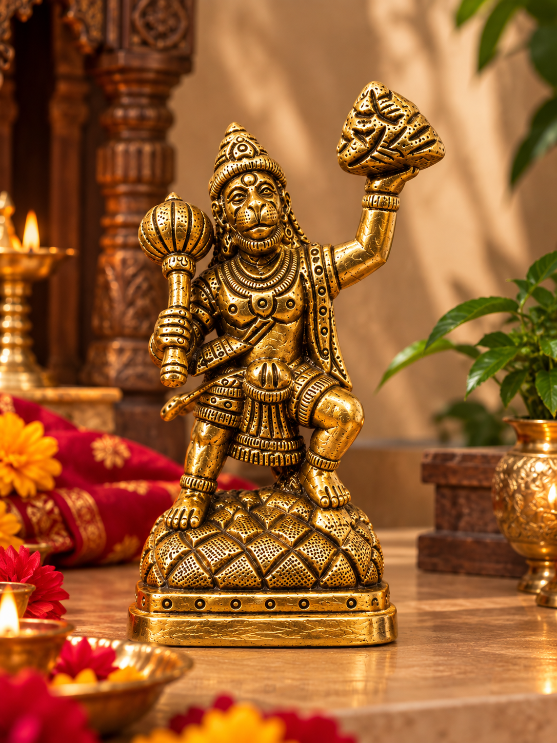 Veer Hanuman Sanjeevani Brass Idol