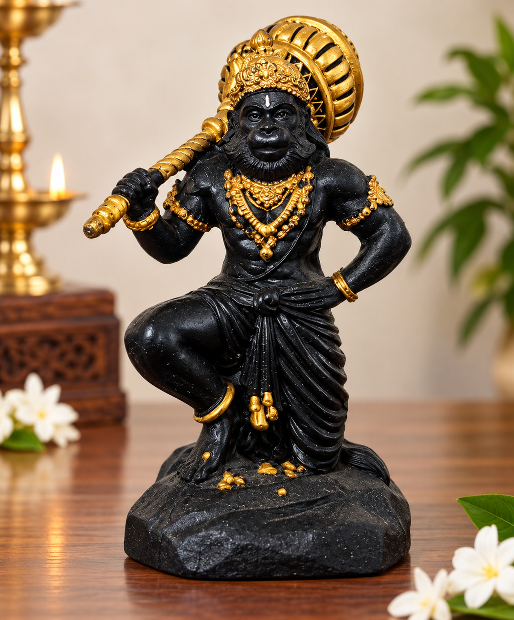 Veer Hanuman ji Murti with Gada on Shoulder