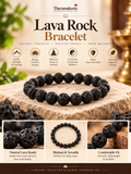 Natural Black Lava Rock Bracelet (Grounding Energy)